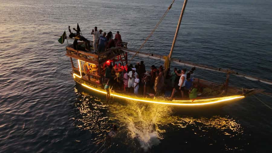Sunset party cruise in Zanzibar with BoomBoom Boat - The secret stop and a 25-minute ocean swim