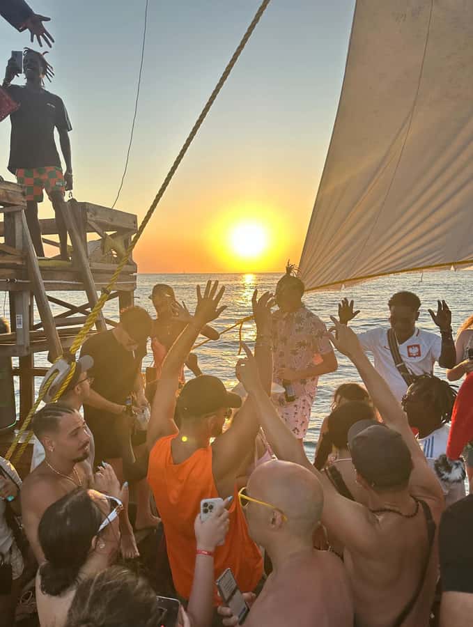 Sunset party cruise in Zanzibar with BoomBoom Boat - Kendwa Beach at sunset