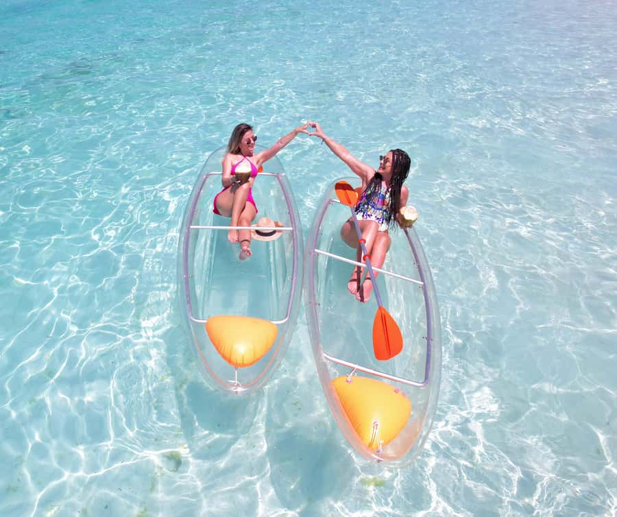 Zanzibar: Transparent Kayak and Drone (with Pickup Included) - Pickup from Nungwi or Kendwa